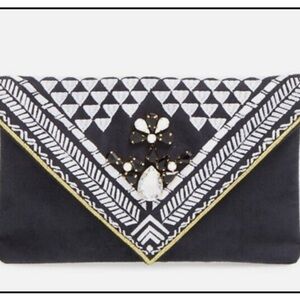 Shiraleah Chicago Micha Embellished Velvet Envelope Clutch